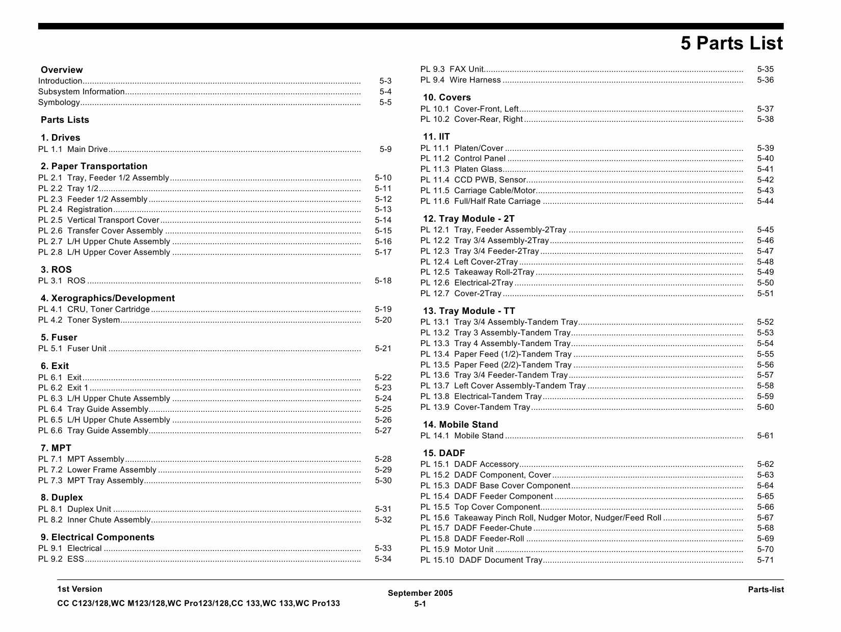 Xerox WorkCentre M123 M128 PRO-123 128 C123 C128 Parts List and Service Manual-5